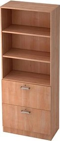 Hammerbacher HR-Schrank 5OH V7300, Chromgriff, nussbaum, Aufbewahrungskombination
