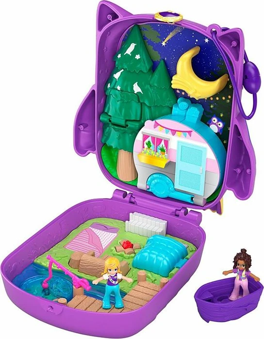 Mattel Polly Pocket - Nachteulen-Campingplatz Schatulle
