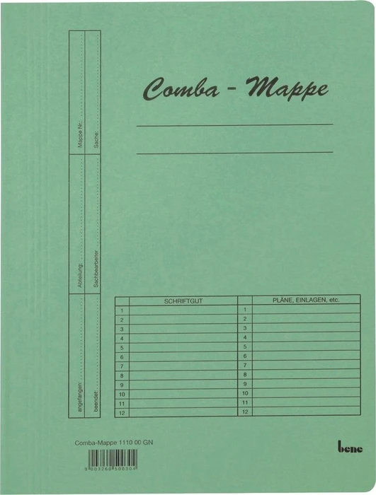 Bene Comba Dreiflügelmappe, A4, grün