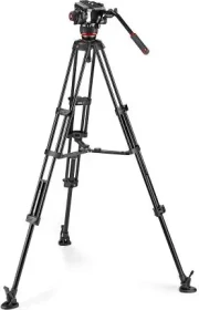 Manfrotto MVK504XTWINMA Fluid-Videokopf 504X mit Alu-Doppelrohrstativ MS