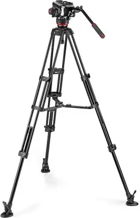 Manfrotto MVK504XTWINMA Fluid-Videokopf 504X mit Alu-Doppelrohrstativ MS