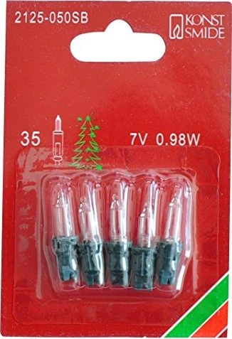 Konstsmide Ersatzbirne für Weihnachtsbeleuchtung klar 7V 0.98W, 5 Stück