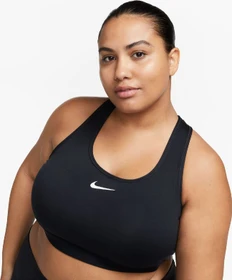 Nike Swoosh Medium Support Sport-BH schwarz/weiß (Damen)