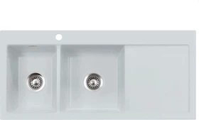 systemceram Mera Double Einbau Becken links alu