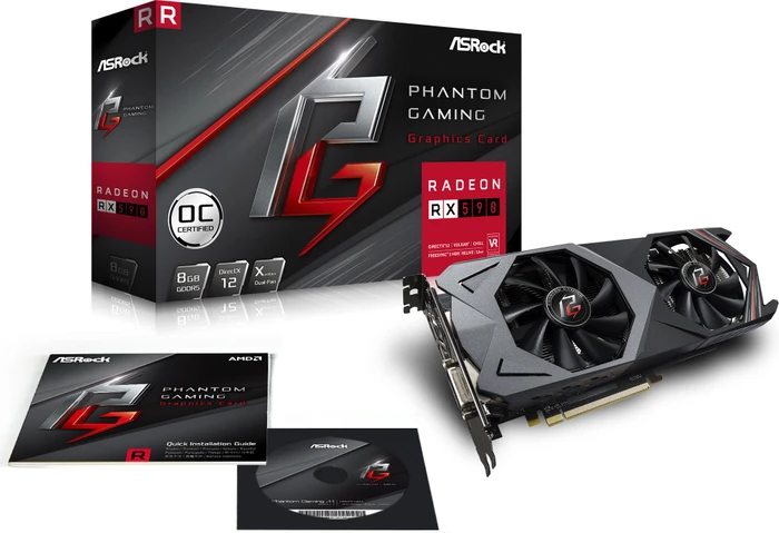 ASRock Radeon RX 590 8G OC, PHANTOM GXR RX590 8G OC, 8GB GDDR5, DVI, 2x HDMI, 2x DP