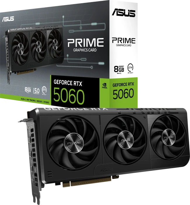 ASUS Prime GeForce RTX 5060, PRIME-RTX5060-8G, 8GB GDDR7, HDMI, 3x DP
