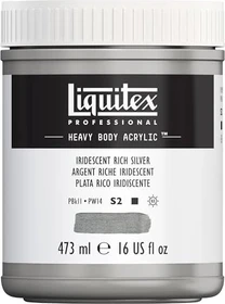Liquitex Professional Heavy Body Acrylic iridescent rich silver, 473ml