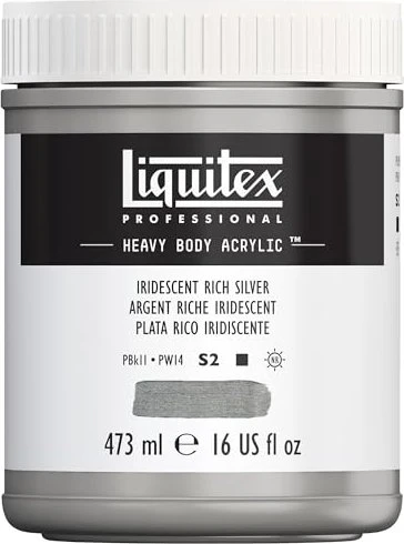 Liquitex Professional Heavy Body Acrylic iridescent rich silver, 473ml