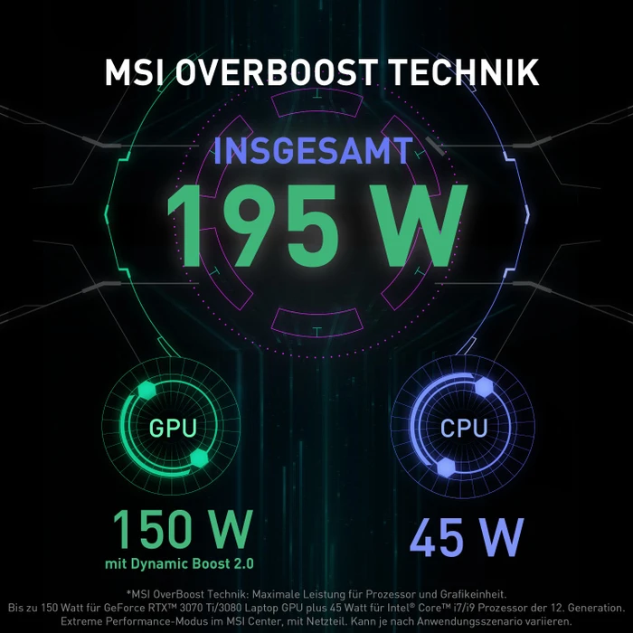 MSI Vector GP66 12UH-242, Core Black, Core i7-12700H, 16GB RAM, 1TB SSD, GeForce RTX 3080, DE