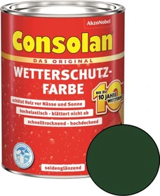 Consolan Wetterschutz-Farbe außen moosgrün, 2.5l