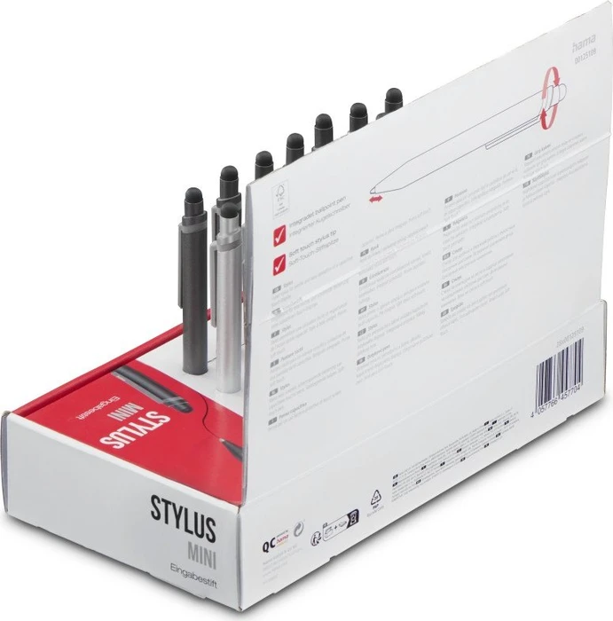 Hama 2in1 Eingabestift "Mini" für Tablets und Smartphones, grau/rosegold/silber