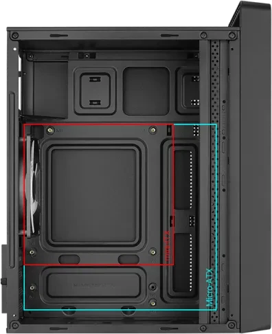 AeroCool CS-109 [V1] Black, Glasfenster