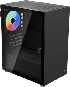 AeroCool CS-111 [V2] Black, Glasfenster