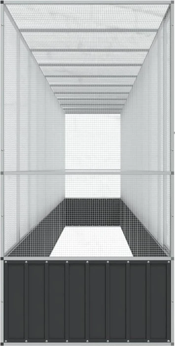 vidaXL Voliere, silber/grau, 1042.5x212x107cm
