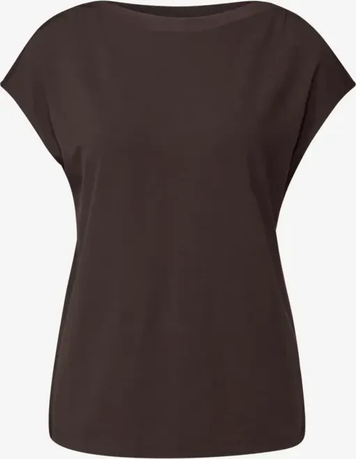 Street One U-Boot mit Rippdetail T-Shirt kurzarm deep roast brown (Damen)