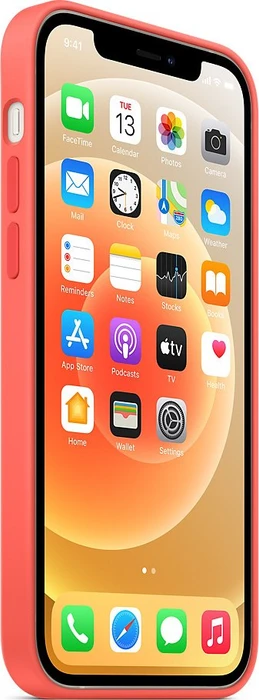 Apple Silikon Case mit MagSafe für iPhone 12/iPhone 12 Pro zitruspink