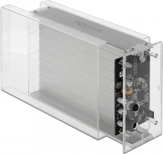 DeLOCK External Enclosure, transparent, 3.5", USB-C 3.0