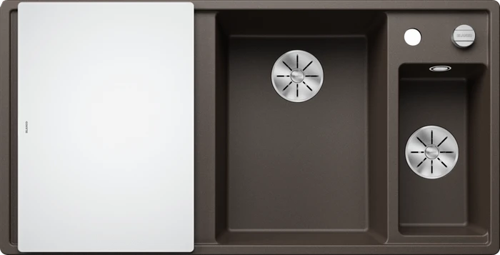 Blanco Axia III 6 S InFino Becken rechts mit Ablauffernbedienung cafe inkl. Glasschneidebrett