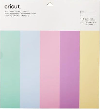 Cricut Smart Paper Farbkarton für Aufkleber Pastell, 10 Stück