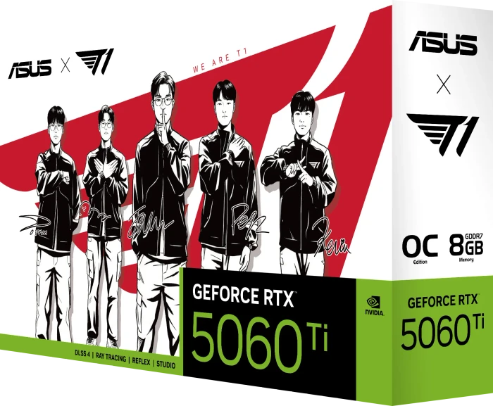 ASUS T1 GeForce RTX 5060 Ti OC Edition, T1-RTX5060TI-O8G-GAMING, 8GB GDDR7, HDMI, 3x DP