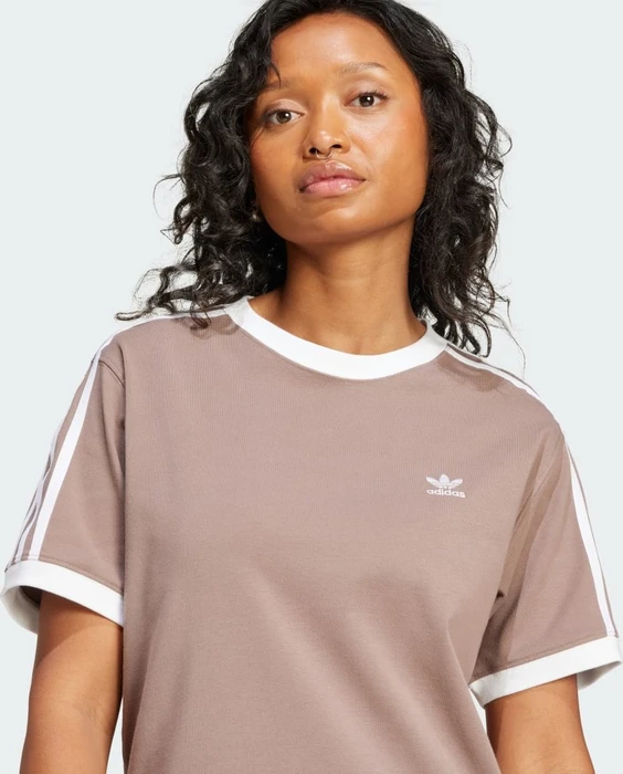 adidas 3-Streifen T-Shirt kurzarm trace brown (Damen)