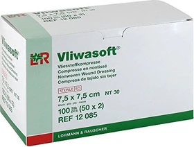 Lohmann & Rauscher Vliwasoft Vlieskompressen 4-lagig steril, 7.5 x 7.5cm, 100 Stück (50x 2 Stück)