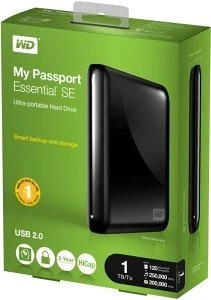Western Digital WD My Passport Essential SE schwarz 1TB, USB 2.0