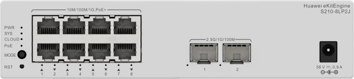 Huawei eKit SME Network eKitEngine S210 Series Desktop Gigabit Managed Switch, 8x RJ-45, 2x SFP, 32W PoE+