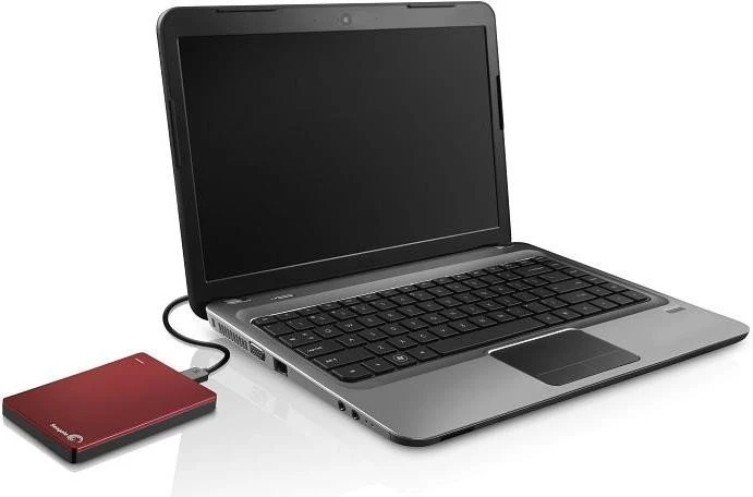 Seagate Backup Plus Slim Portable, rot, 2TB, USB 3.0 Micro-B