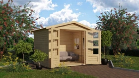 Karibu Amberg 3 Gartenhaus natur