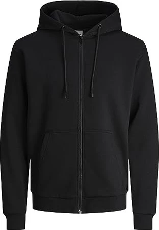Jack & Jones Einfarbig Zip Hoodie schwarz (Herren)