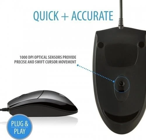 V7 Full Size Optical Mouse silber, USB