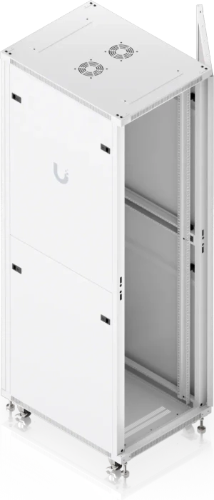 Ubiquiti 42U Rack Cabinet, 19" Rackschrank 42HE, mit Rollen, Glastür, weiß, 800mm tief