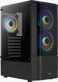 AeroCool Quantum [V3], schwarz, Lüfter LED RGB, Glasfenster (ACCM-PV30133.11 / Quantum-G-BK-v3)