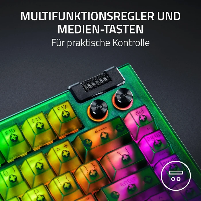 Razer BlackWidow V4 75%, Phantom Green - 20th Anniversary Edition, hot-swap, Razer ORANGE Tactile Gen-3, USB/Bluetooth, US