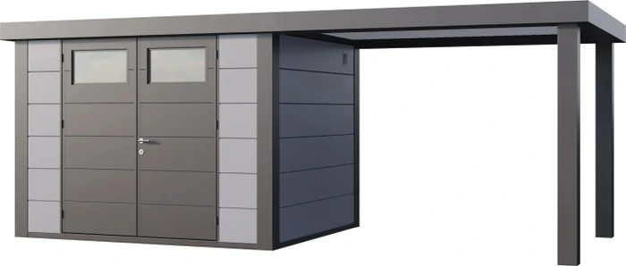 Telluria Classico 3024 Gerätehaus inkl. Anbau 2.84m rechts hellgrau