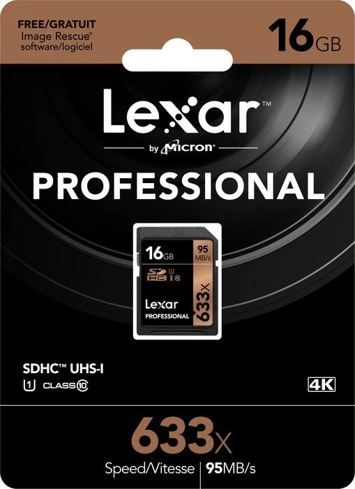 Lexar Professional 633x R95 16GB, UHS-I U1, Class 10