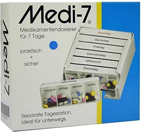 MEDI 7 Medikamentendose für 7 Tage, blau, 1 St