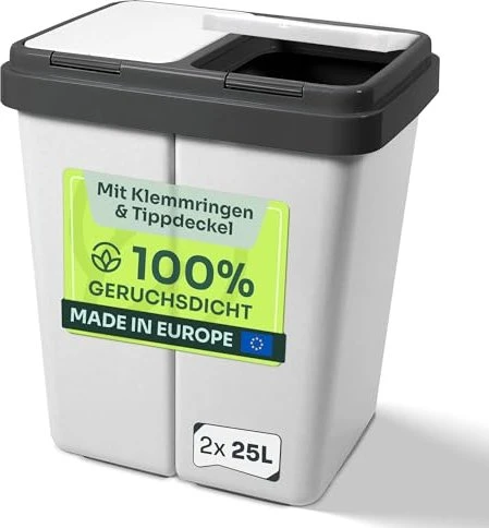 Alpfa Duo Bin Mülleimer weiß/grau
