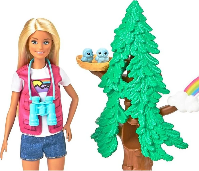 Mattel Barbie - Waldtier-Forscherin Spielset mit blonder Puppe