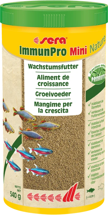 sera ImmunPro Mini Nature, probiotisches Wachstumsfutter für Zierfische, 540g, 1l