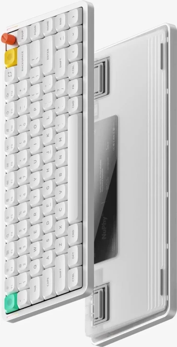 NuPhy Air75 V3 Mac/PC, Nova White, weiß/silber, hot-swap, Low-Profile Red nano, USB/Bluetooth, US