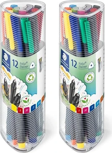 Staedtler triplus fineliner 334 0.3mm sortiert, 12er-Set, Dreikantdose