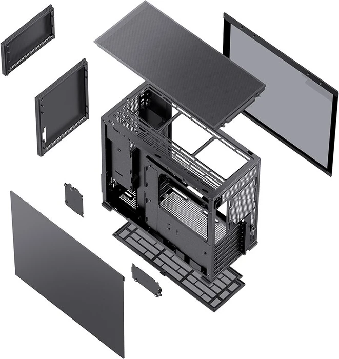 Jonsbo D41 Mesh Black, schwarz, Glasfenster