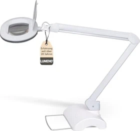 Lumeno LED Lupenleuchte 8615, 5 Dioptrien, 2.25x, mit Tischfuss weiß