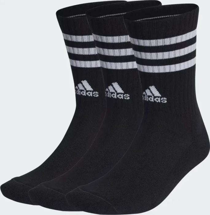 adidas 3-Streifen Cushioned Crew Socken schwarz/weiß, 3 Paare