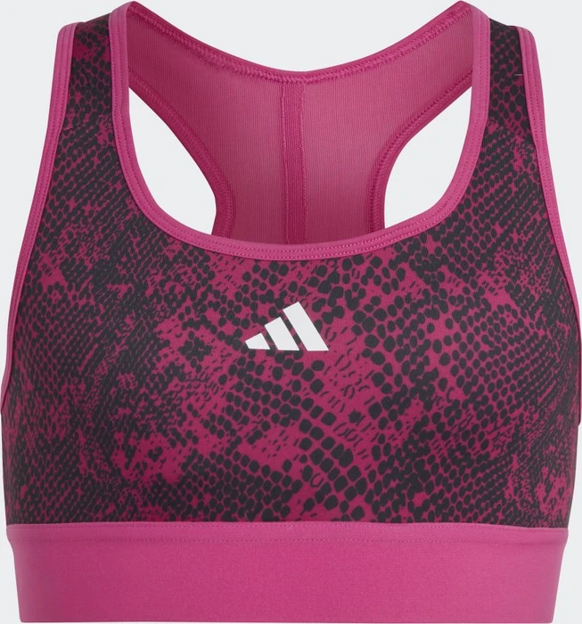 adidas Aeroready PowerReact Animal Print Padded Sport-BH semi lucid fuchsia/carbon/white (Junior)