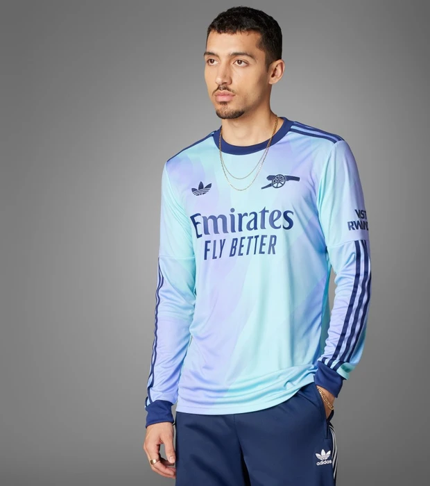 adidas FC Arsenal 2024/2025 Ausweichtrikot langarm clear aqua/light flash purple (Herren)