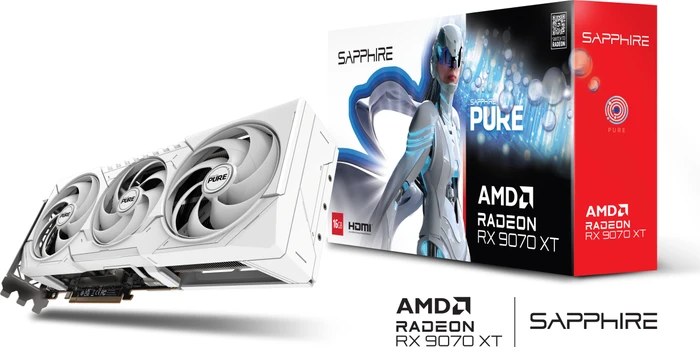 Sapphire Pure Radeon RX 9070 XT, 16GB GDDR6, 2x HDMI, 2x DP, lite retail