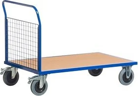 Rollcart Gitter-Stirnwand Transportwagen 100x70cm blau